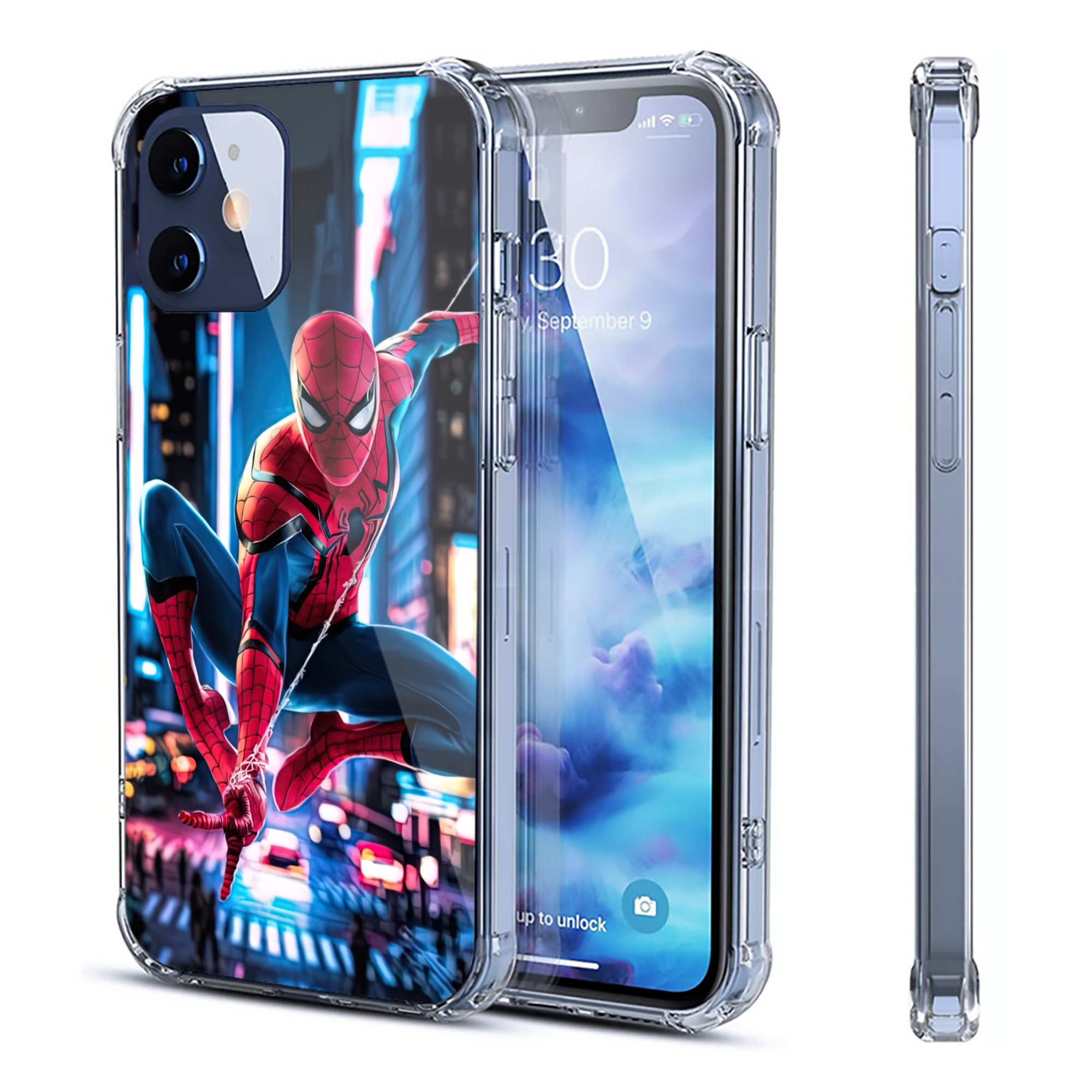 （画像用） Spider Man スパイダーマン 【iPhone 12シリーズ対応】透明スマホケース（クリアソフトケース）